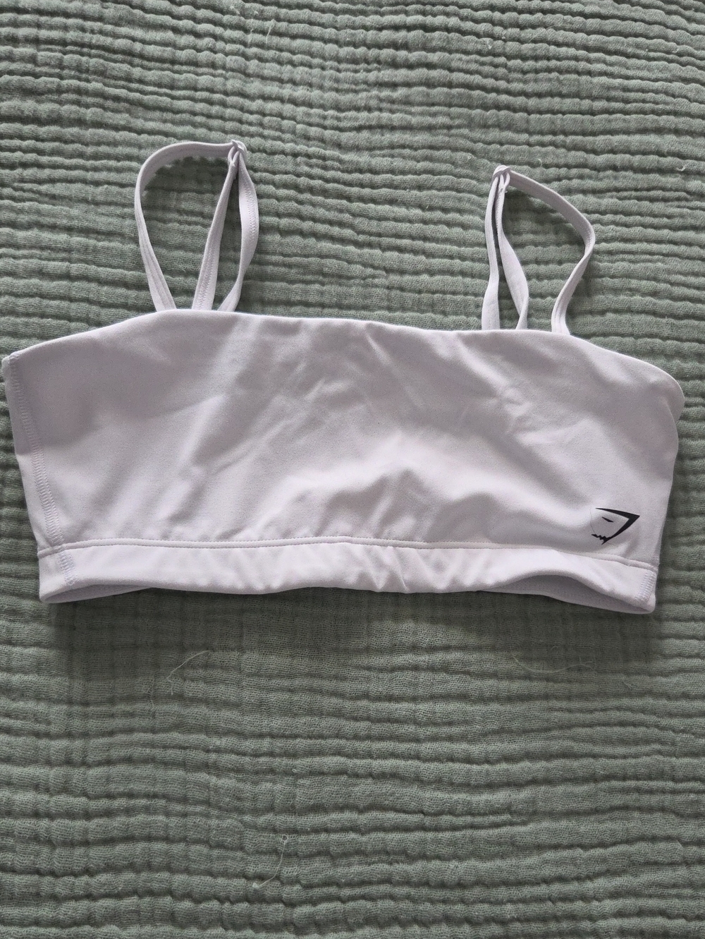Gymshark White Slim-Strap Bandeau Sports Bra